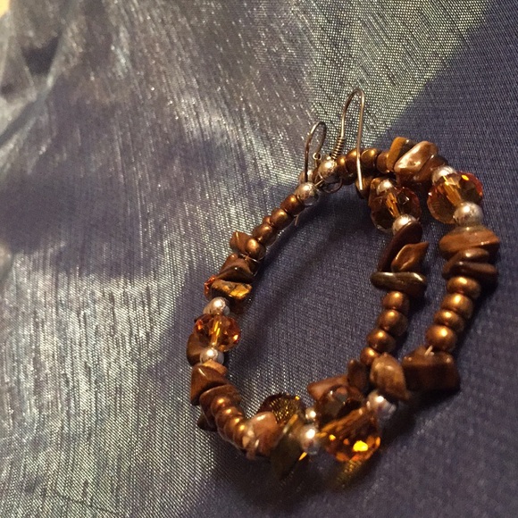 Tigers eye/freshwater pearl/silver/amber crystals - Picture 7 of 8